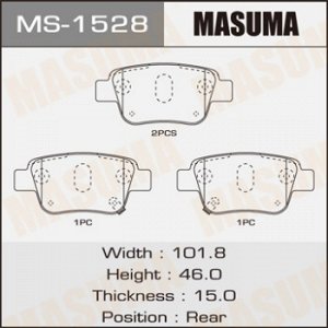 Колодки дисковые MASUMA (1/12) MS-1528