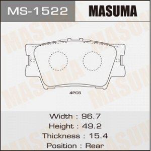 Колодки дисковые MASUMA (1/12) MS-1522