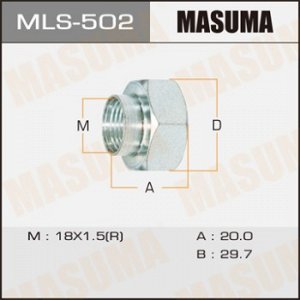 Гайка ШРУСа MASUMA  18x1,5x19/ 30 MLS-502