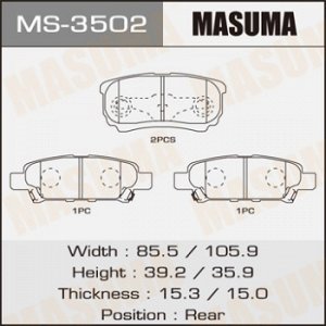 Колодки дисковые MASUMA (1/12) MS-3502