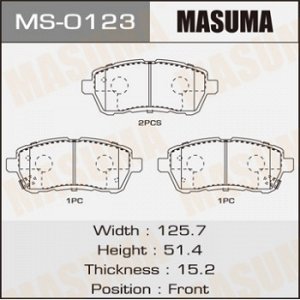 Колодки дисковые MASUMA  FORD/FIESTA VI/V1200, V1400, V1600 front   (1/12) MS-0123