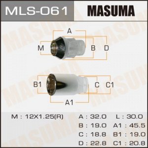Гайка MASUMA с Секретом  12x1.25,   к-т 4шт +Головка-ключ MLS-061
