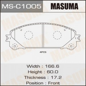 Колодки дисковые MASUMA  TOYOTA/HIGHLANDER/ASU40, GSU45 front   (1/10) MS-C1005