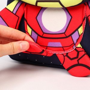 Рюкзак детский для мальчика на молнии с карманом, текстиль, 22 см x 13 см x 28 см «Железный человек», Мстители