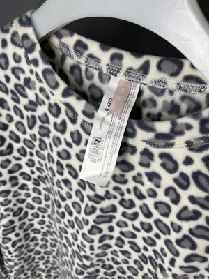 Пижама флисовая 921 леопард серый