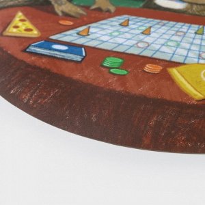 Салфетка сервировочная кухонная Доляна «Капибары настольные игры», d=36 см, настольное покрытие