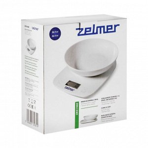 Весы кухонные Zelmer ZKS1460, электронные, до 5 кг, белые