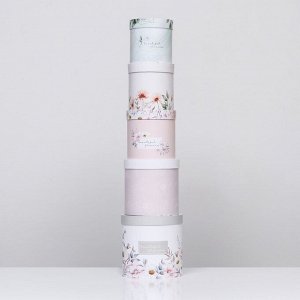 Набор шляпных коробок 5в1 "Цветочный", 20 ? 20 ? 20?14 ? 14 х 14 см