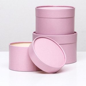 Набор шляпных коробок 3 в 1,«Пыльная роза»,16x10.14x9.13x8.5 см
