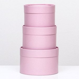 Набор шляпных коробок 3 в 1,«Пыльная роза»,16x10.14x9.13x8.5 см