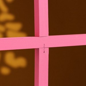 Кашпо деревянное 25x18x30 см "Букет под окном", с ручкой, белый розовый
