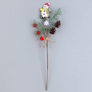Деревянный декор на палочке «Новый год» 40 x 15 x 3 см, МИКС