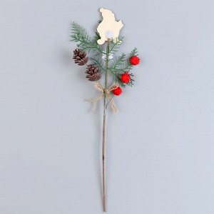 Деревянный декор на палочке «Новый год» 40 x 15 x 3 см, МИКС