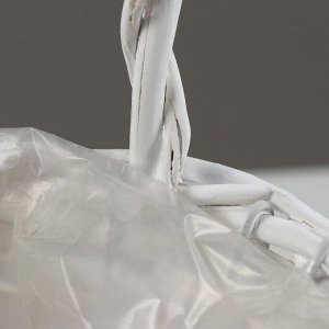 Корзина плетеная, 24 х 17/24 см, белая, ива