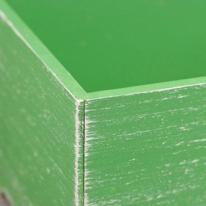 Кашпо деревянное "Прованс" 23х12,5х9 см зелёный