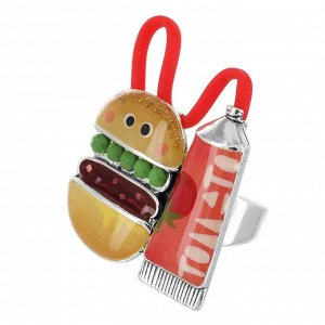 Кольцо TARATATA, Ketchup, разъемное,смола,блестки,микробусины,шнур, TT-W23-08421-10M (серебристый)