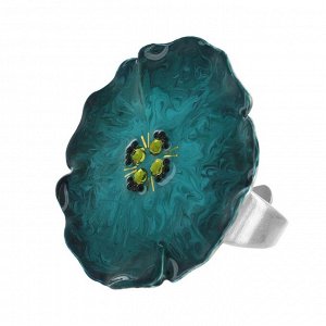 Кольцо TARATATA, Bloom, разъемное, смола, стразы, микрошарики, TT-W23-11431-104 (синий)