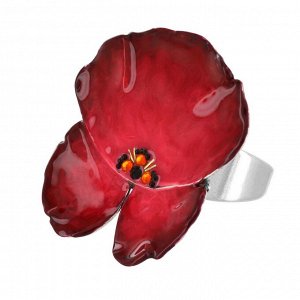 Кольцо TARATATA, Bloom, разъемное, смола, стразы, микрошарики, TT-W23-11432-103 (красный)