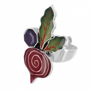 Кольцо TARATATA, Coeur d`artichaud, разъемное, с цветной смолой и бусиной, TT-H23-07417-106 (фиолето