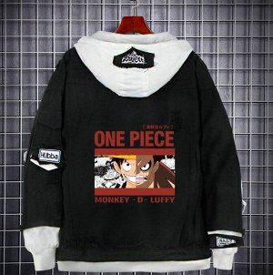 Джинсовая куртка с аниме принтом "One Piece"