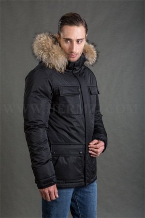 Мужская зимняя куртка Hermzi, цвет Black Черный