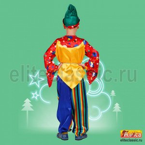 Скоморох Весёлый костюм скомороха состоит из яркой рубашки, разноцветных штанов, пояса и колпака. Костюм подойдет для театральных и тематических постановок, новогодних праздников. Производитель имеет 