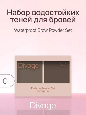 Диваж Набор теней для бровей тон 01 / Divage Waterproof Brow Powder