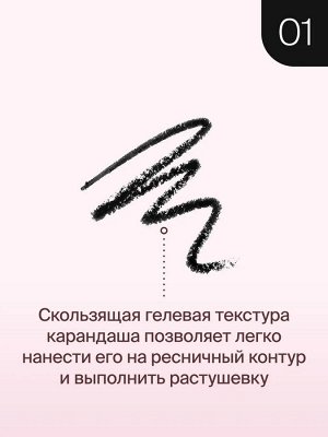 Диваж Карандаш для глаз Автоматический и стойкий, тон 01 черный / Divage Intense Color