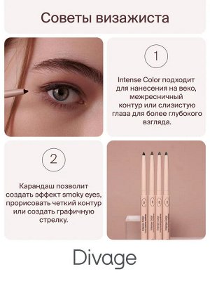 Диваж Карандаш для глаз Автоматический и стойкий, тон 01 черный / Divage Intense Color