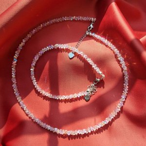 Браслет из алмазного стекла трехцветный белый розовый фиолетовый / сверкающий стеклянный браслет