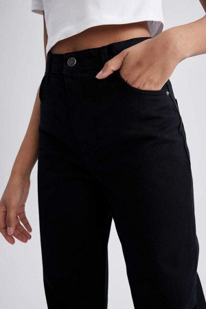 Широкие брюки из габардина с широкими штанинами, 100% хлопок