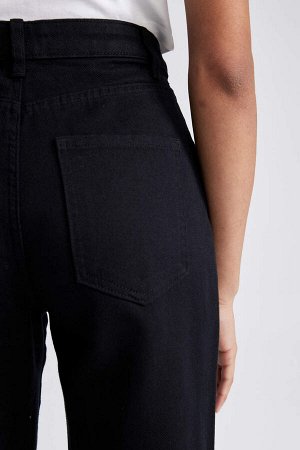 Широкие брюки из габардина с широкими штанинами, 100% хлопок