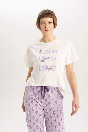 Пижамный комплект Fall in Love стандартного кроя с короткими рукавами