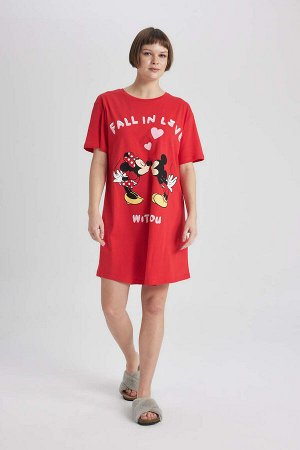 Красная ночная рубашка с короткими рукавами Fall in Love Disney с Микки и Минни