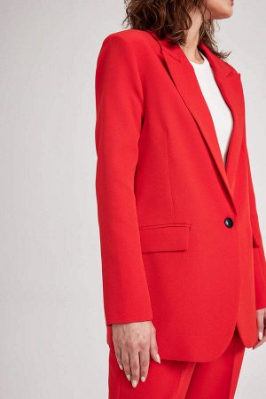 DEFACTO Красный пиджак оверсайз с клапанами на карманах