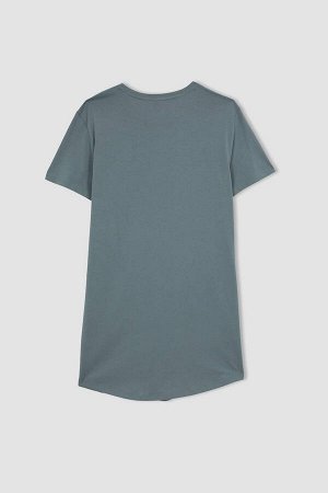 Ночная рубашка Fall in Love стандартного кроя из 100 % хлопка с круглым вырезом