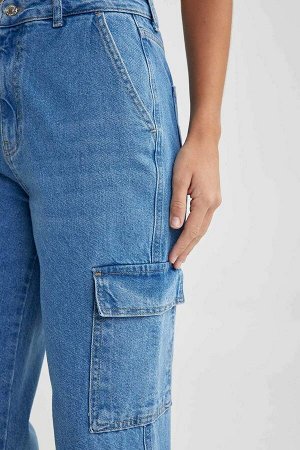 Широкие джинсовые брюки из 100% хлопка с высокой талией и широкими штанинами в стиле 90-х годов