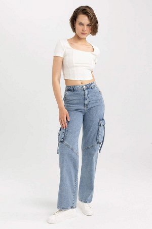 Широкие брюки 90-х годов с высокой талией и длинными широкими штанинами из 100% хлопка джинсовые брюки