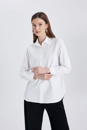 Рубашка-туника из поплина с длинными рукавами Relax Fit