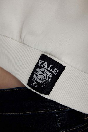 Укороченный свитшот оверсайз с капюшоном Cool Yale University