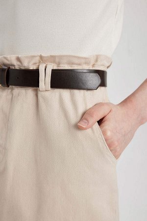 Габардиновая юбка-карандаш с нормальной талией и разрезом миди