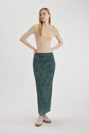 Крутая длинная юбка из тюля с узором батик и эластичной резинкой на талии
