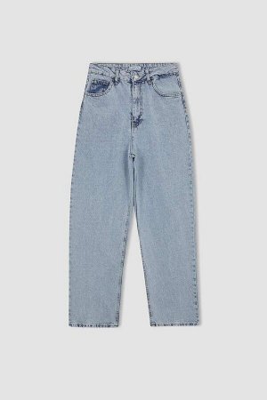 Укороченные джинсовые брюки-кюлоты из 100% хлопка