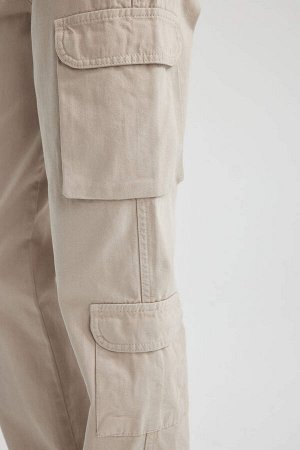 Классные брюки карго из габардина прямого кроя