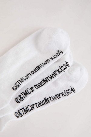 Женские хлопковые носки из трех предметов PowerPuff для девочек