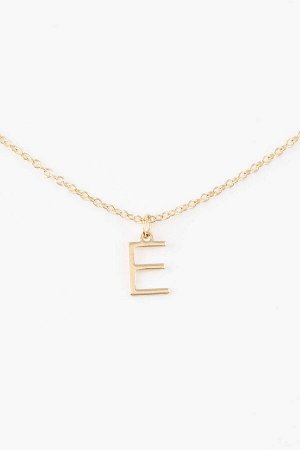 Женское золотое колье с буквой E