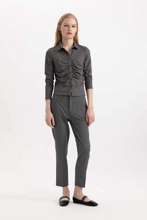 Чино Чино Прямые брюки длиной до щиколотки с нормальной талией