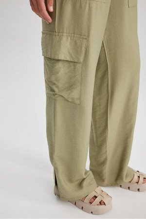 Широкие брюки с карманами и высокой талией, длинные брюки с широкими штанинами