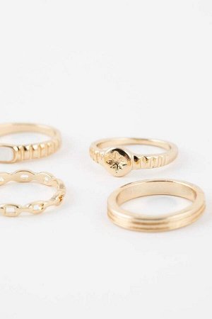 DEFACTO Женское золотое кольцо из семи частей