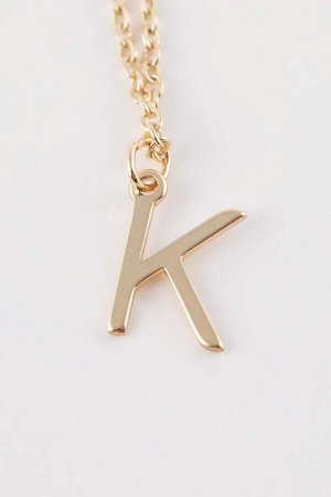 Женское золотое колье с буквой K